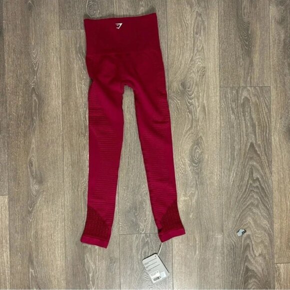 Gymshark Seamless Energy High Waisted Leggings Beet Red Full Length Size XS - Picture 16 of 16